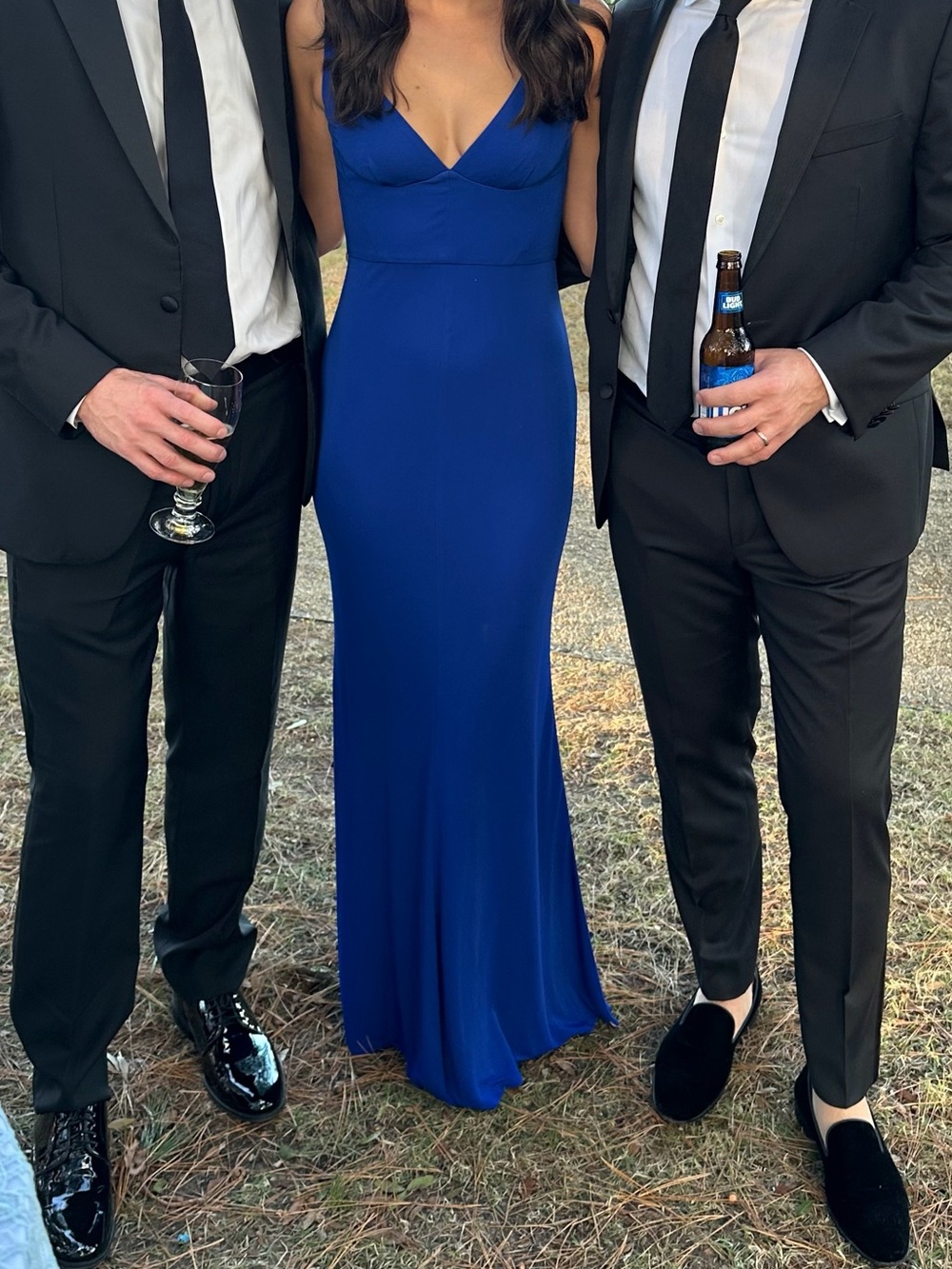ABS Allen Schwartz Royal Blue V-Neck Sleeveless Maxi Dress
